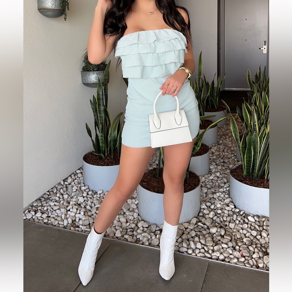 Mini Ruffle Mint Dress